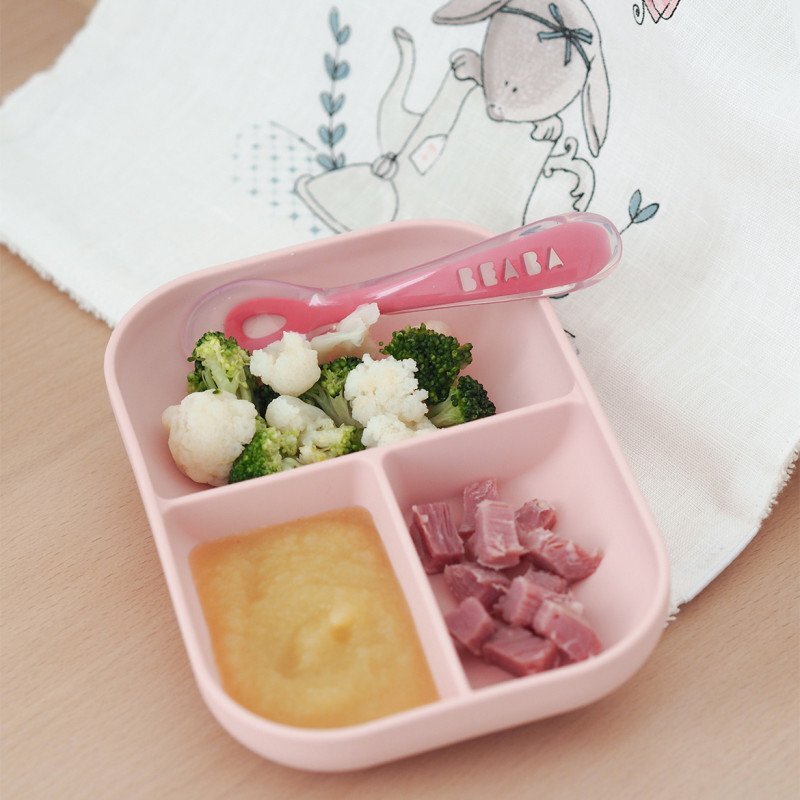 BEABA Set de masa silicon 2 piese roz