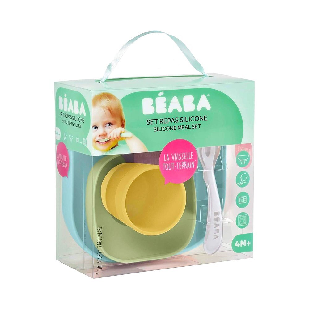 BEABA Set de masa silicon 4 piese galben