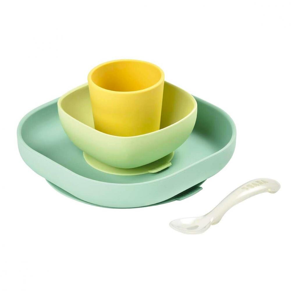 BEABA Set de masa silicon 4 piese galben