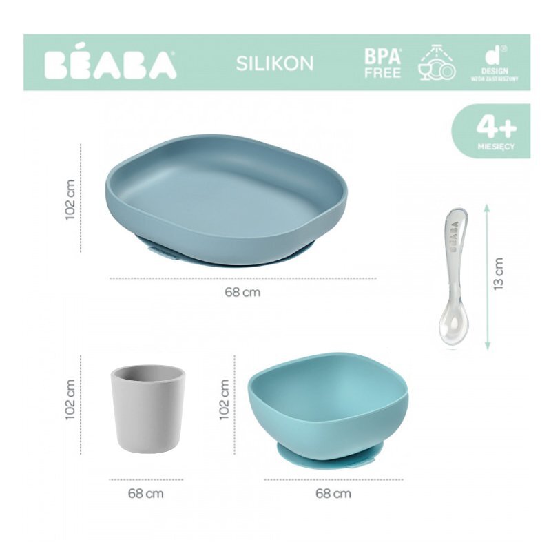 BEABA Set de masa silicon 4 piese jungle