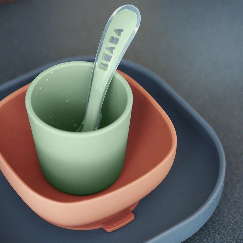 BEABA Set de masa silicon 4 piese Mineral