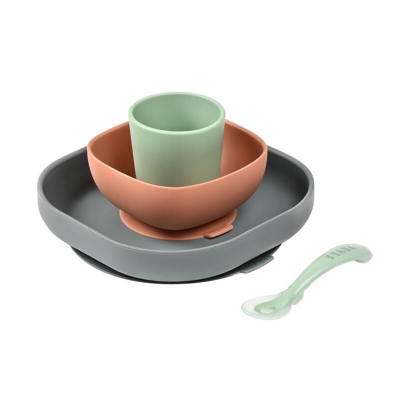 BEABA Set de masa silicon 4 piese Mineral
