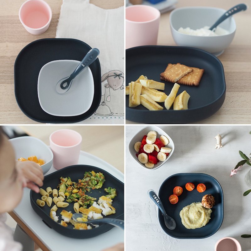 BEABA Set de masa silicon 4 piese Night Blue