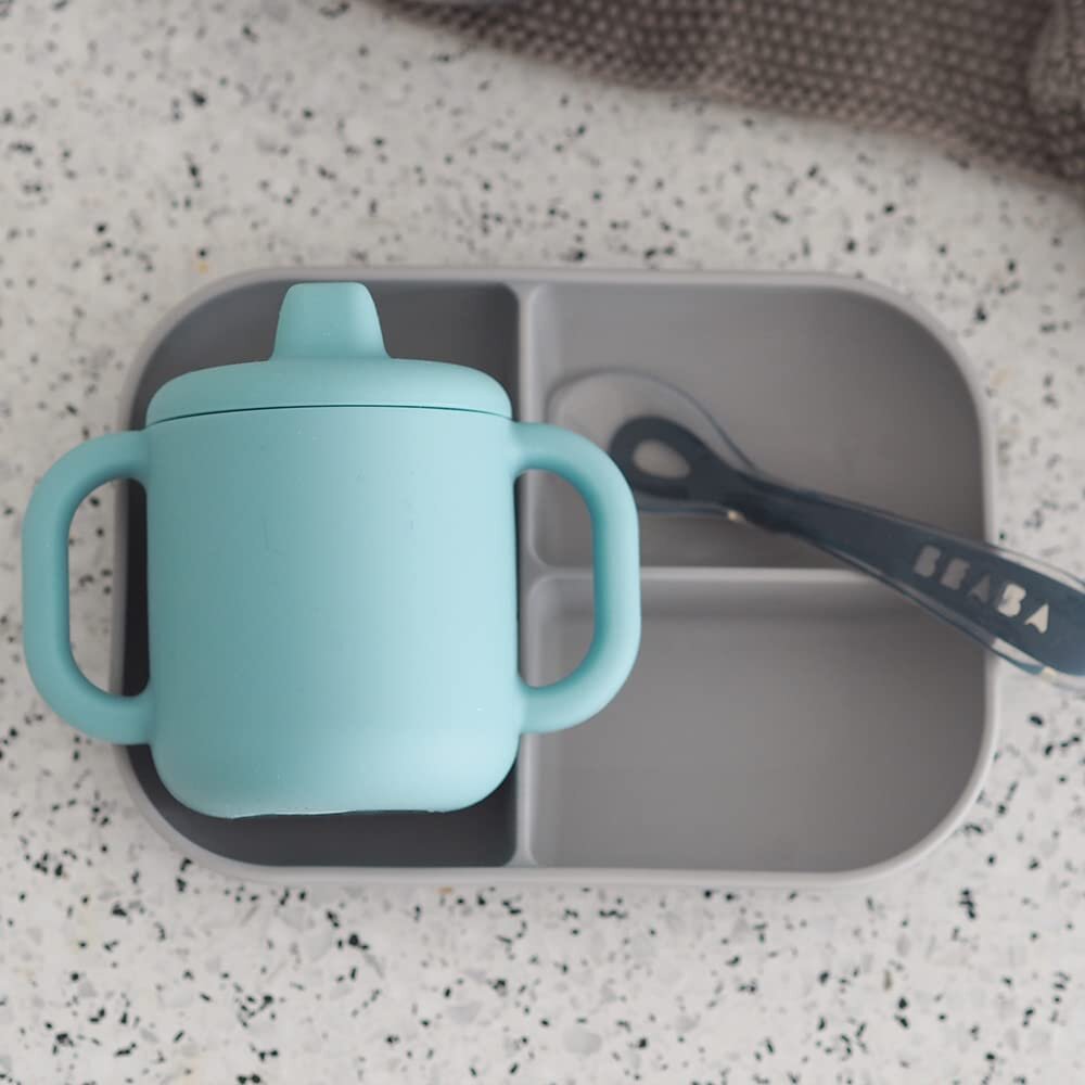BEABA Set de masa silicon cu cana Blue