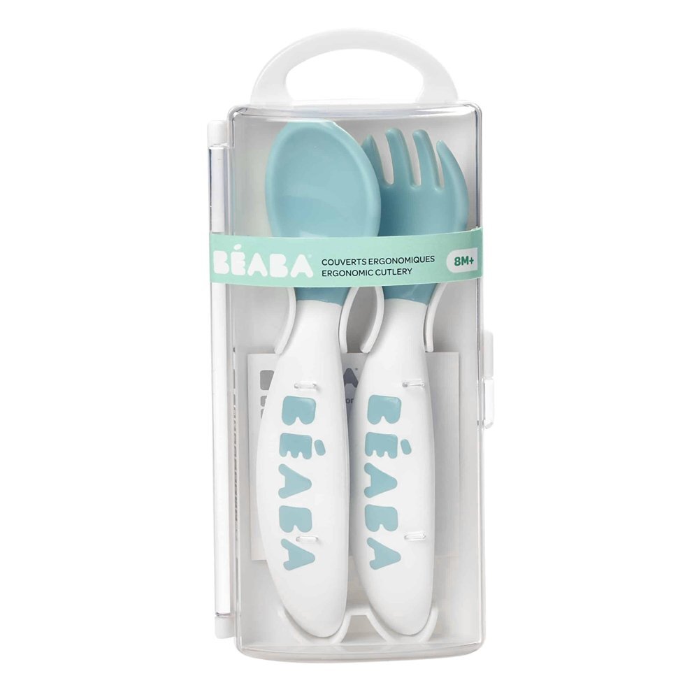BEABA Set lingurita si furculita ergonomica Turcoaz