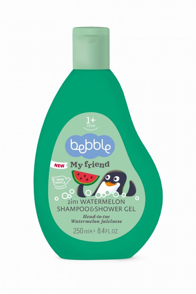Bebble Gel de dus si sampon 2in1 pentru copii My Friend cu aroma de Pepene verde cu vitamina B3 panthenol cantitate 250 ml