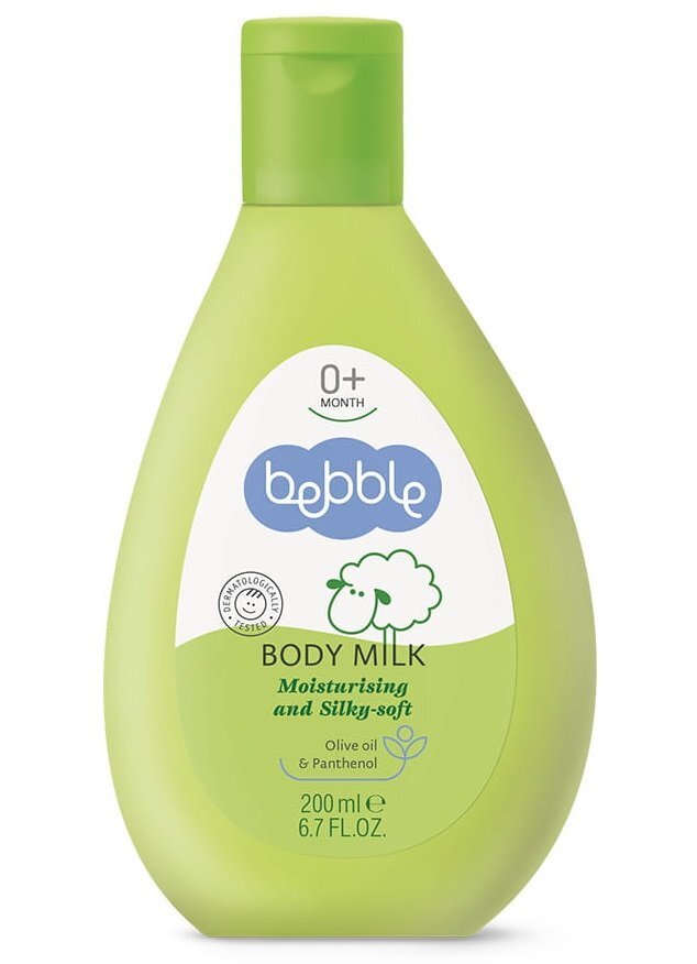 Bebble Lapte de corp hidratant pentru bebelusi si copii Silky Body Milk 200ml cu ulei de maslineextract de musetel si B5