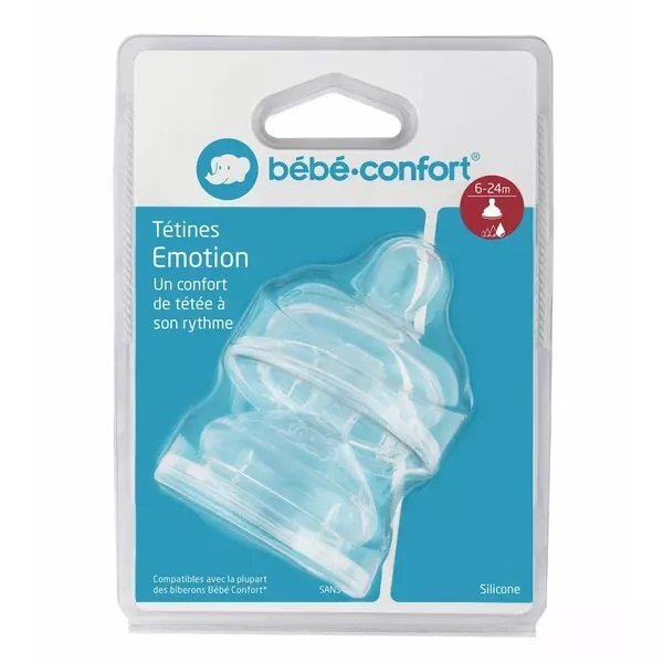 BEBE CONFORT Set 2 tetine silicon Emotion S3 6-24 luni
