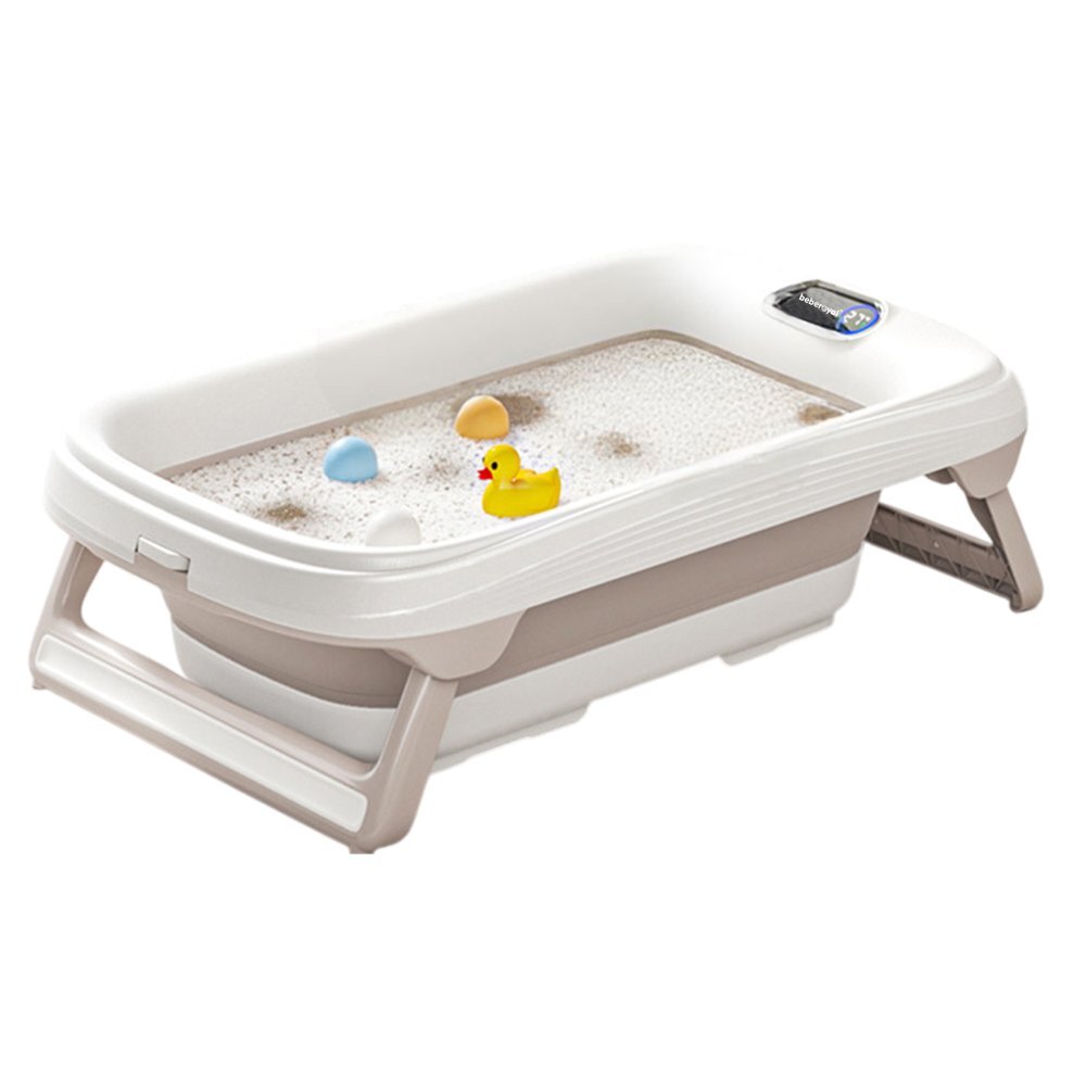 Bebe Royal Cadita pliabila Beberoyal Little Joy Confort cu termometru digital si dop de scurgere