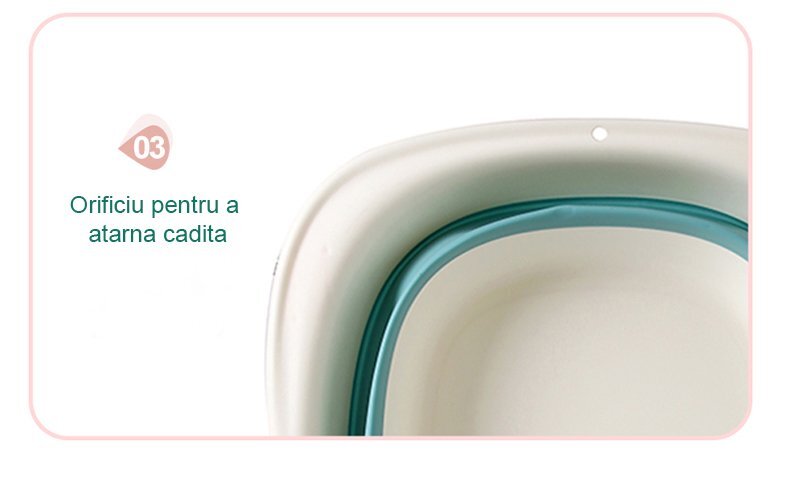 Bebe Royal Cadita pliabila pentru bebelusi Beberoyal Turcoaz 81 cm cu termometru digital si dop de scurgere
