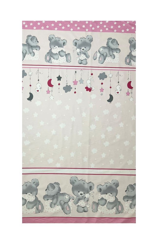 Bebe Royal Cearceaf din bumbac pentru saltea 120x60 cm BearsRabbit Roz Beberoyal