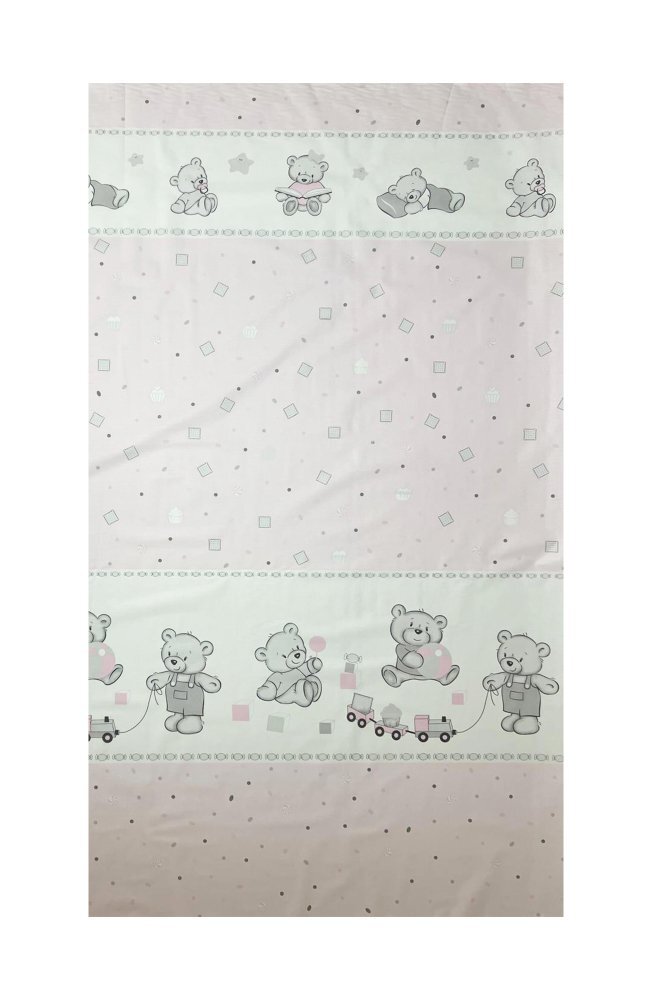 Bebe Royal Cearceaf din bumbac pentru saltea 120x60 cm BearsToys Roz Beberoyal