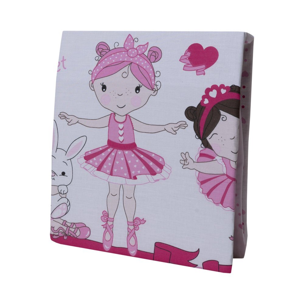 Bebe Royal Cearceaf din bumbac pentru saltea 120x60 cm Dancing Girls Roz Beberoyal