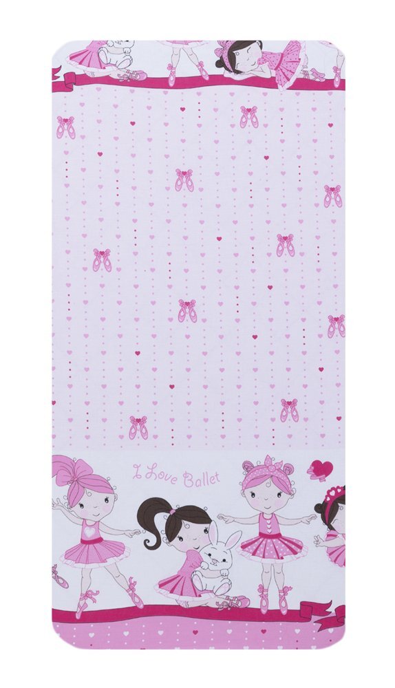 Bebe Royal Cearceaf din bumbac pentru saltea 120x60 cm Dancing Girls Roz Beberoyal