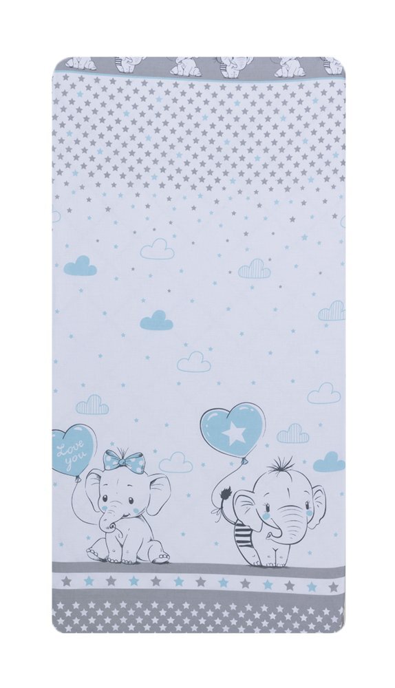 Bebe Royal Cearceaf din bumbac pentru saltea 120x60 cm Elefant cu balon inima Beberoyal