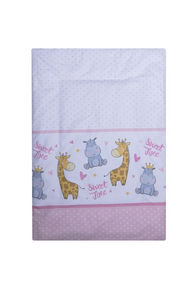 Bebe Royal Cearceaf din bumbac pentru saltea 120x60 cm HippoGiraffe Roz Beberoyal
