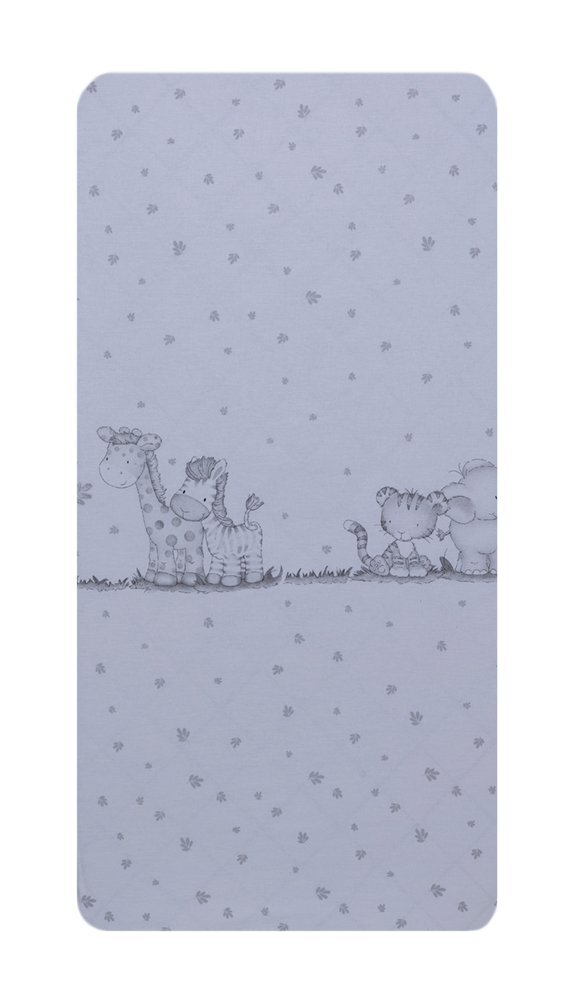 Bebe Royal Cearceaf din bumbac pentru saltea 120x60 cm Safari Friends alb Beberoyal