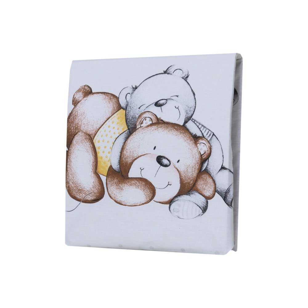 Bebe Royal Cearceaf din bumbac pentru saltea 120x60 cm Teddy BearHearts Alb