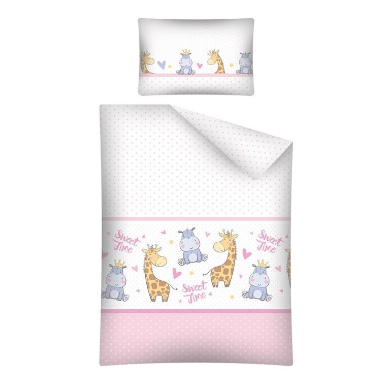 Bebe Royal Lenjerie patut cu 4 piese 120x60 cm Hipo girafa