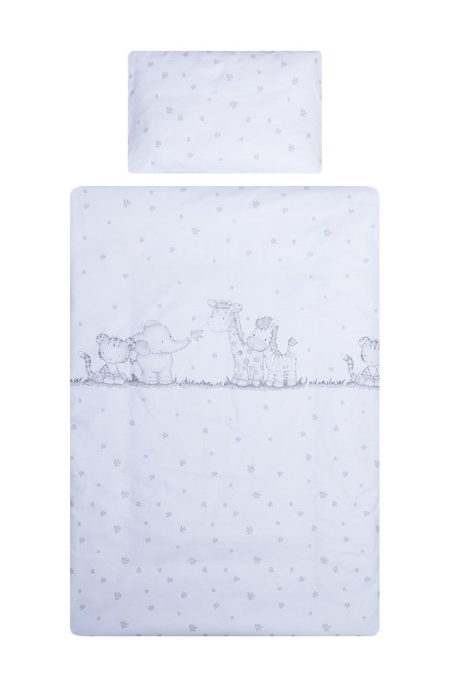 Bebe Royal Lenjerie patut cu 5 piese 140x70 cm Animalute fond alb