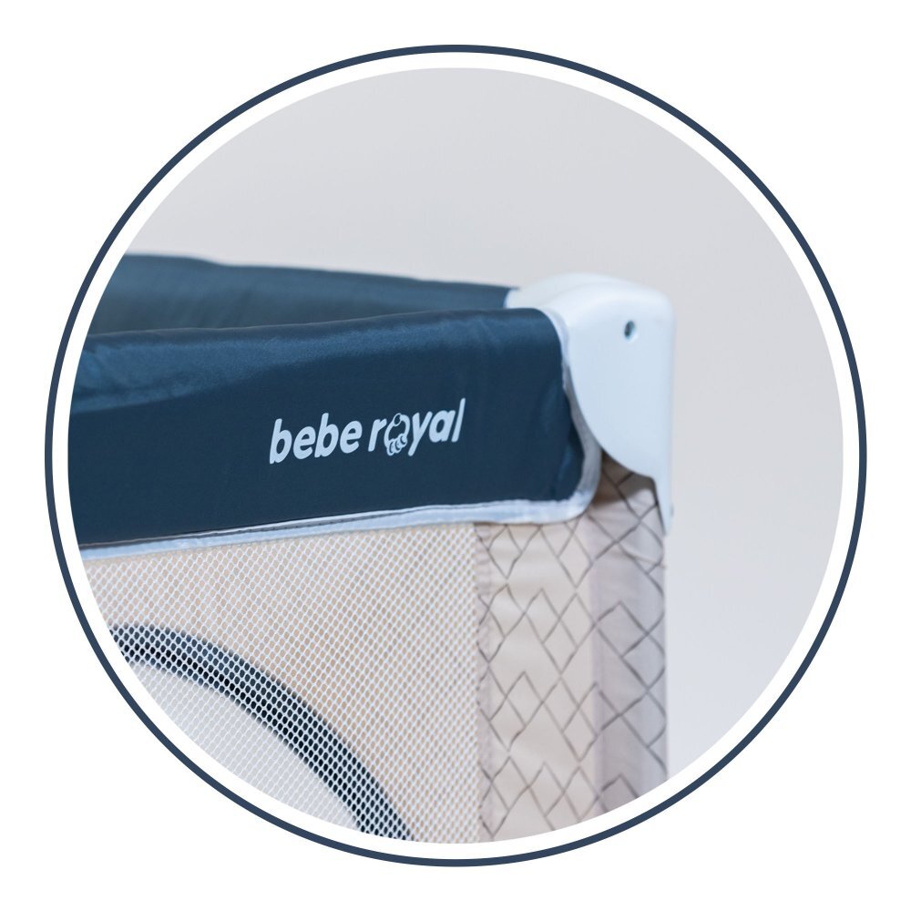 Bebe Royal Patut Little Friend albastru pliabil cu masuta de infasat usita cu fermoar roti cu sistem de blocare geanta de transport