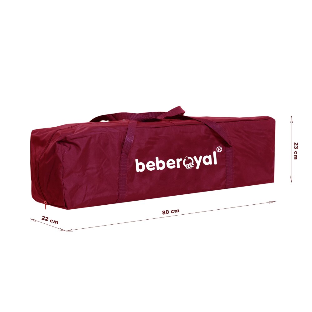 Bebe Royal Patut pliabil Little Friend Rosu pliabil cu masuta de infasat usita cu fermoar roti cu sistem de blocare geanta de transport