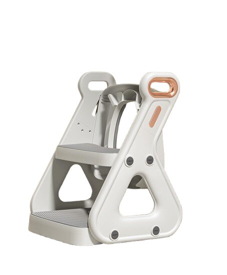 Bebe Royal Reductor de toaleta cu scarita 2 in 1 Beberoyal Little Joy Primo CremGri Deschis