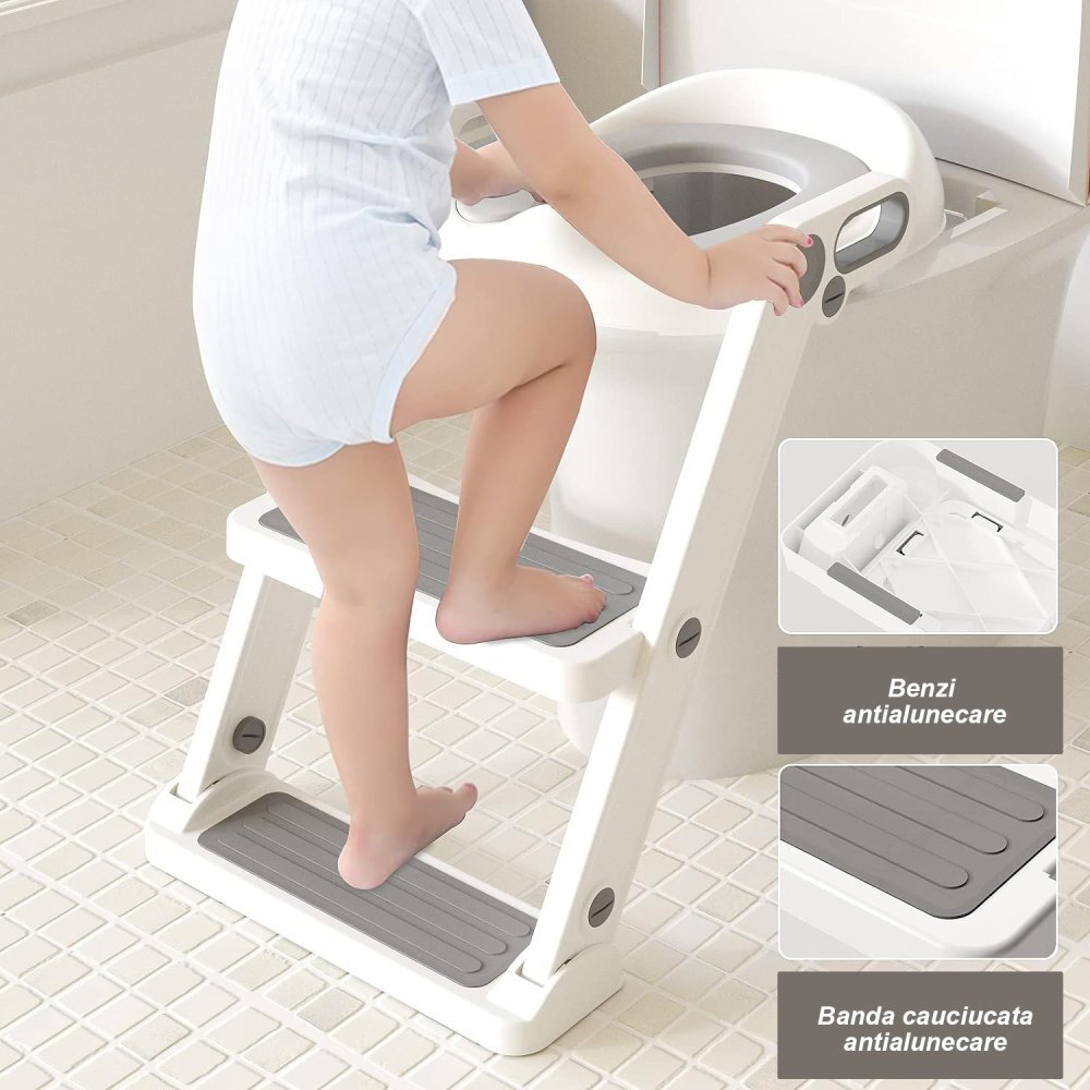 Bebe Royal Reductor pentru toaleta cu scarita Beberoyal Little Joy Basic AlbGri