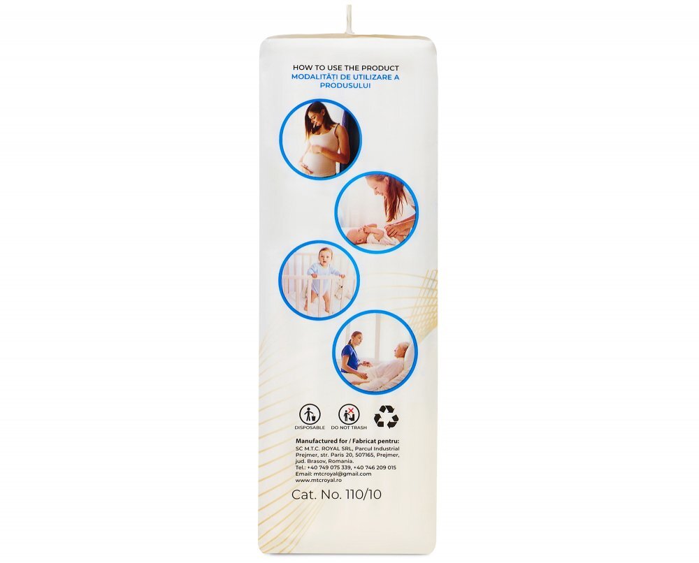 Bebe Royal Set 10 aleze Beberoyal Premium 60x40 cm impermeabile absorbtie 1050 ml fixare autoadeziva 6 straturi