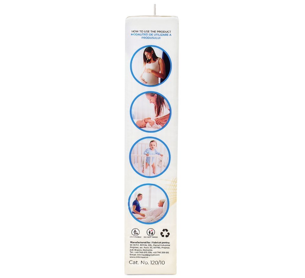 Bebe Royal Set 10 aleze Beberoyal Premium 60x90 cm impermeabile absorbtie 2300 ml fixare autoadeziva 6 straturi