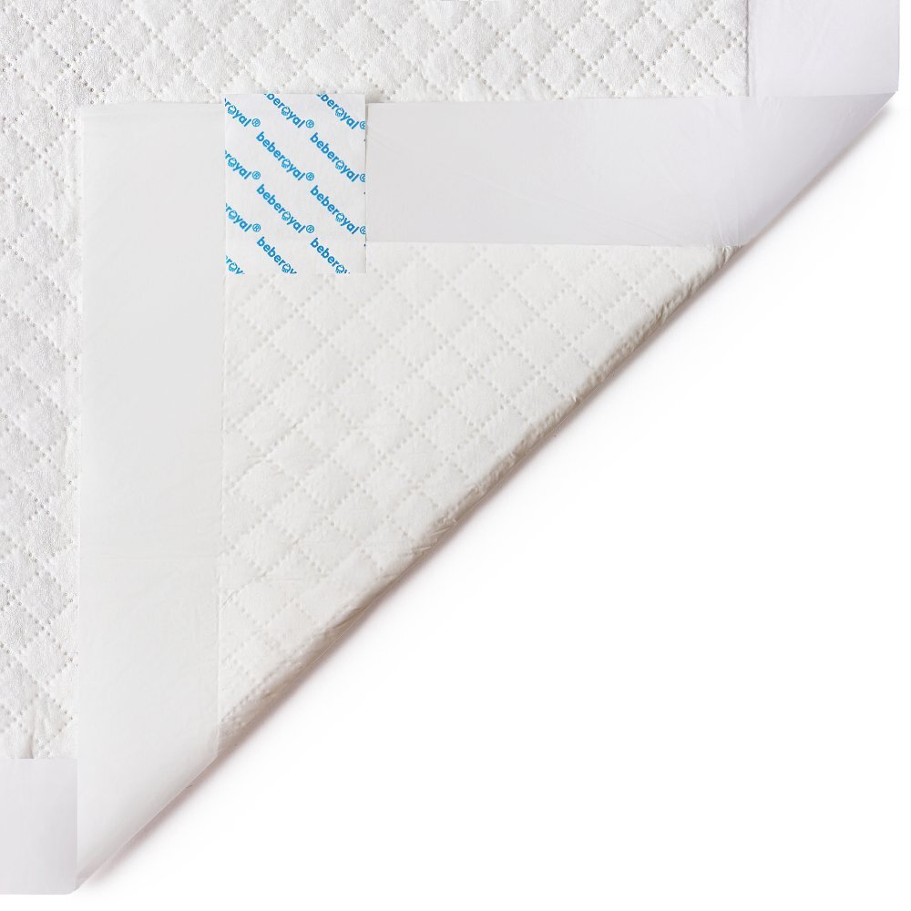 Bebe Royal Set 20 aleze Beberoyal Premium 60x90 cm impermeabile absorbtie 2300 ml fixare autoadeziva 6 straturi