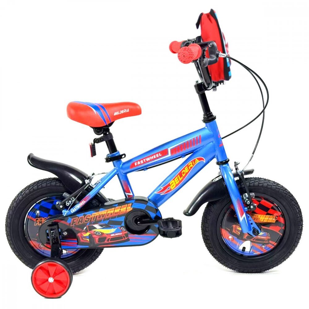 Belderia Bicicleta pentru copii Fastwheel Albastru 5-8 ani roti 16 inch roti ajutatoare si frane V-Brake
