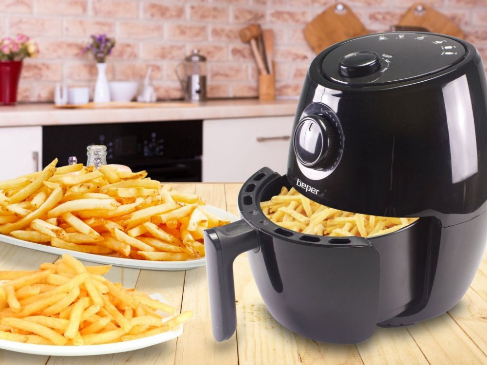 Beper Friteuza cu aer cald aluminiu cu invelis non-stick negru