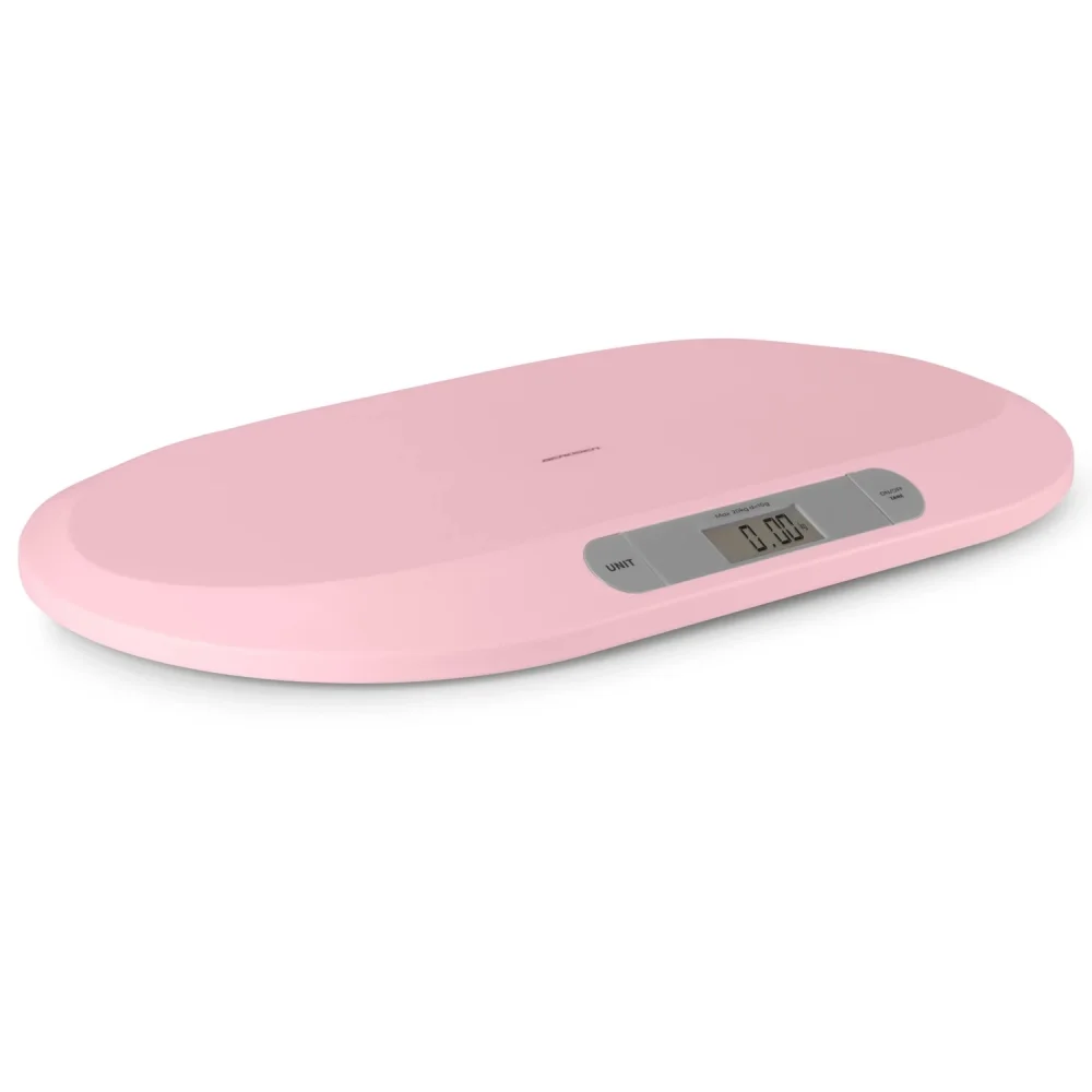 Berdsen Cantar electronic pentru bebelusi Roz cu unitati de masura multipleecran LCDcapacitate maxima 20kgforma ergonomicfunctie Hold indicator baterie descarcata