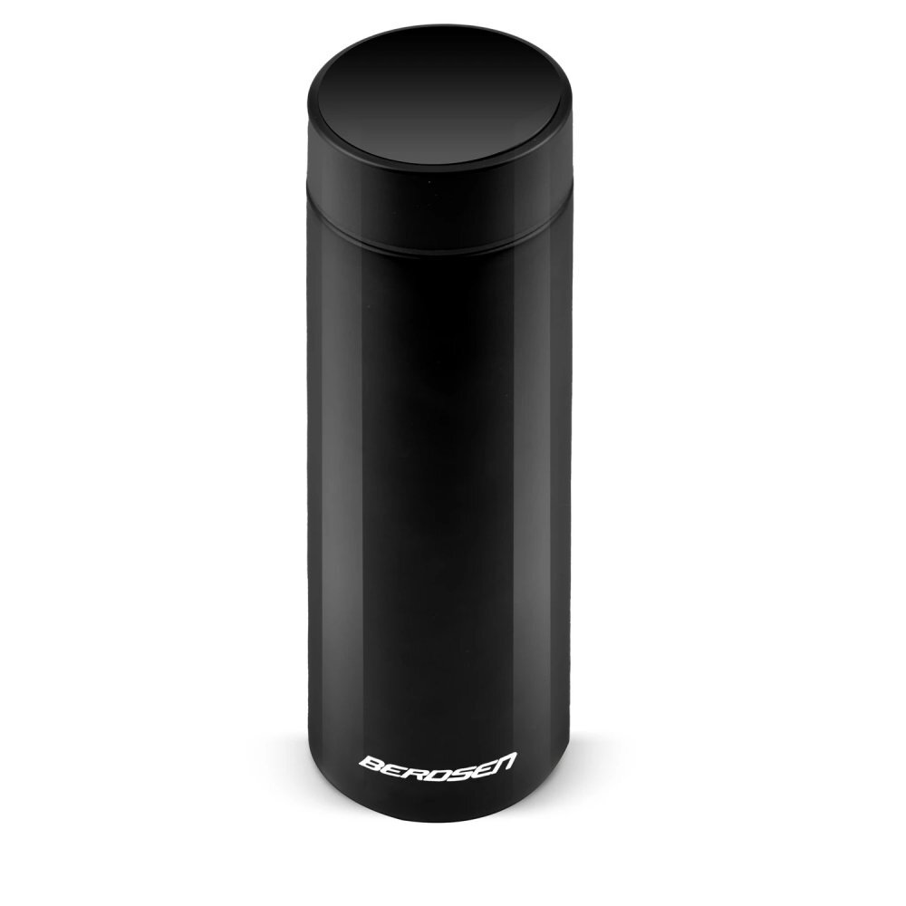 Berdsen Termos cu vid Black 420 ml cu afisaj LCD a temperaturii Tehnologie TermoLite Interior din otel inoxidabil Baza antiderapanta Capac rezistent la scurgeri Aspect modern Pastrare cald 12 ore si rece 24 ore