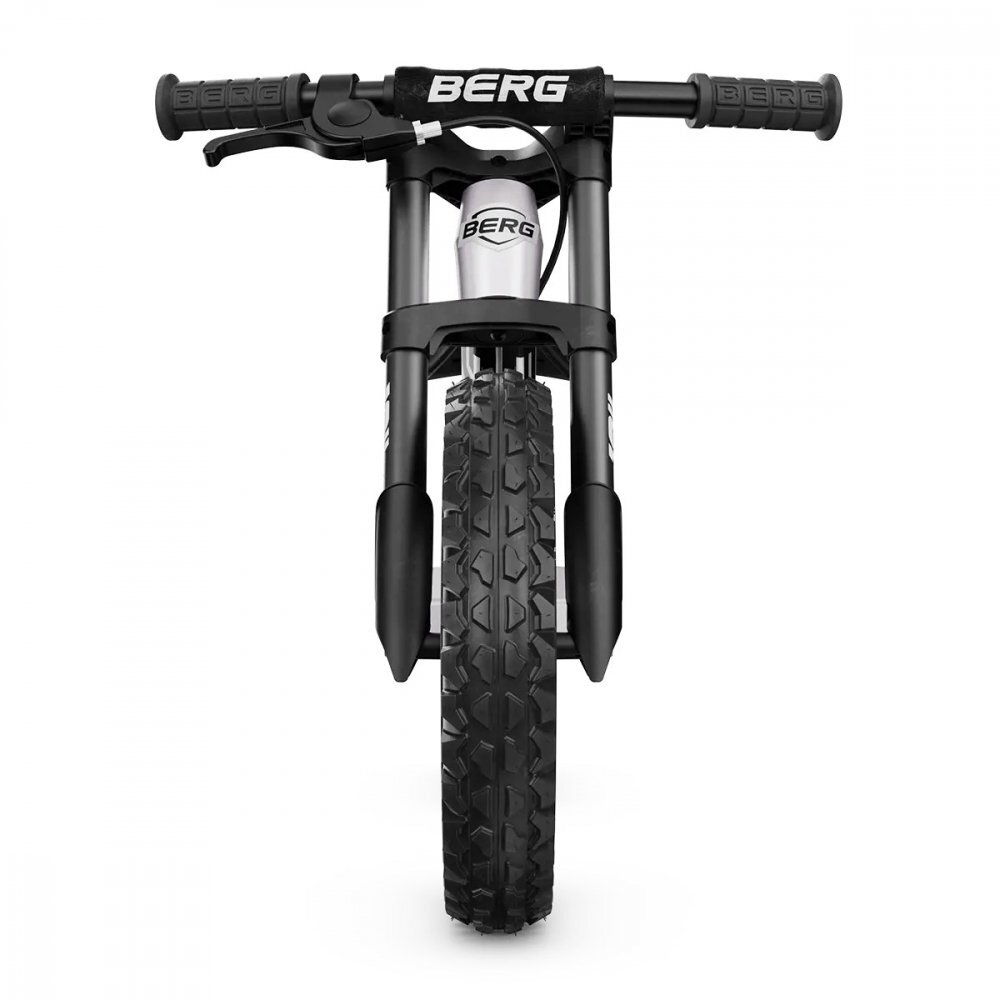 BERG TOYS Bicicleta copii fara pedale Berg Biky Cross White 12 inch cu frana de mana anvelope pneumatice scaun reglabil pe inaltime varsta 25-5 ani inaltime utilizator 90-120 cm greutate maxima utilizator 30 kg