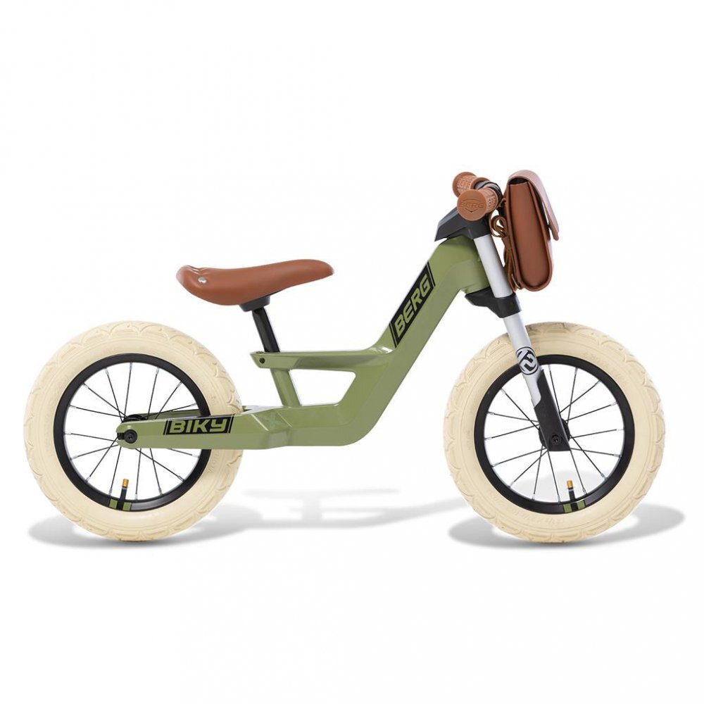 BERG TOYS Bicicleta copii fara pedale Berg Biky Retro Green 12 inch anvelope pneumatice scaun reglabil pe inaltime 32-45 cm inaltime utilizator 90-120 cm greutate maxima utilizator 30 kg varsta 25-5 ani