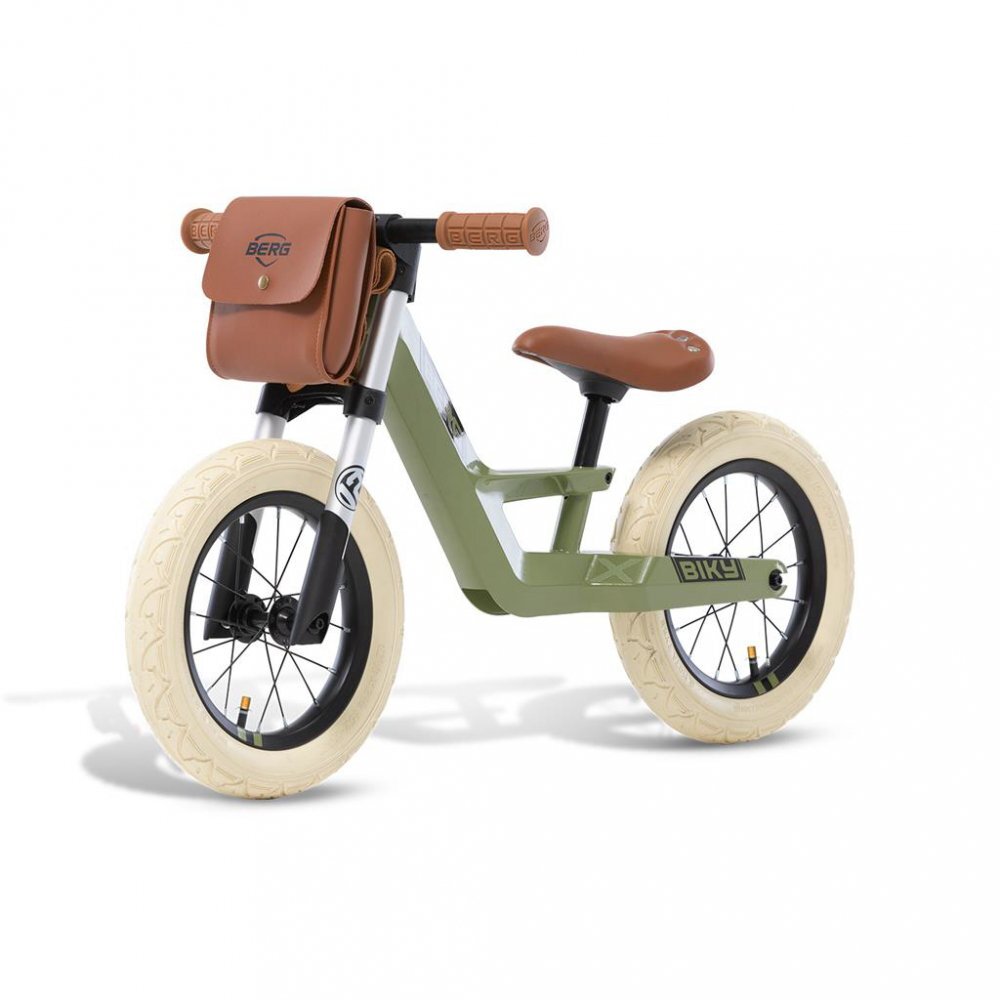 BERG TOYS Bicicleta copii fara pedale Berg Biky Retro Green 12 inch anvelope pneumatice scaun reglabil pe inaltime 32-45 cm inaltime utilizator 90-120 cm greutate maxima utilizator 30 kg varsta 25-5 ani