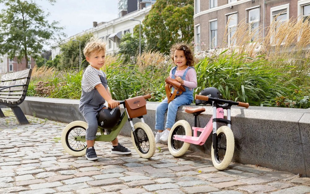 BERG TOYS Bicicleta copii fara pedale Berg Biky Retro Green 12 inch anvelope pneumatice scaun reglabil pe inaltime 32-45 cm inaltime utilizator 90-120 cm greutate maxima utilizator 30 kg varsta 25-5 ani
