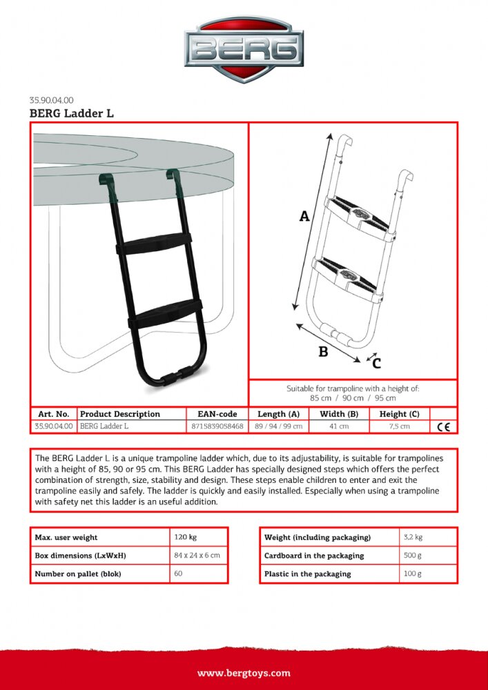 BERG TOYS Scara L pentru trambulina Berg