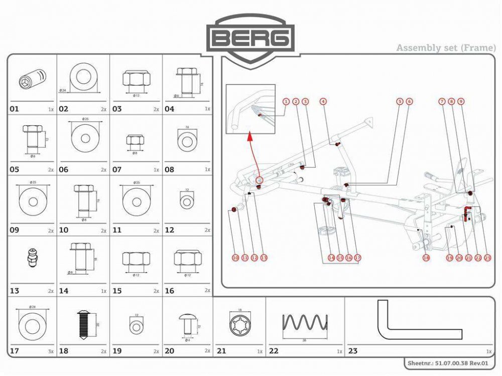 BERG TOYS Set asamblare Berg XL frame Box