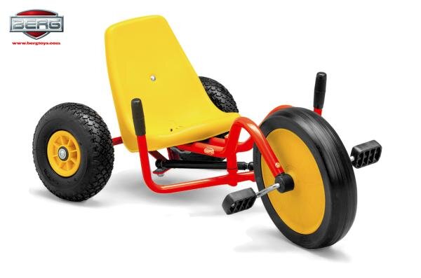BERG TOYS Tricicleta pentru copii Crazy Bike Rosu cu sistem unic de directie cauciucuri profil auto varsta 3-8 ani