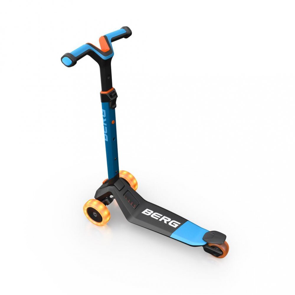 BERG TOYS Trotineta pliabila cu lumini Berg Nexo albastru ghidon reglabil greutate admisa 50 kg