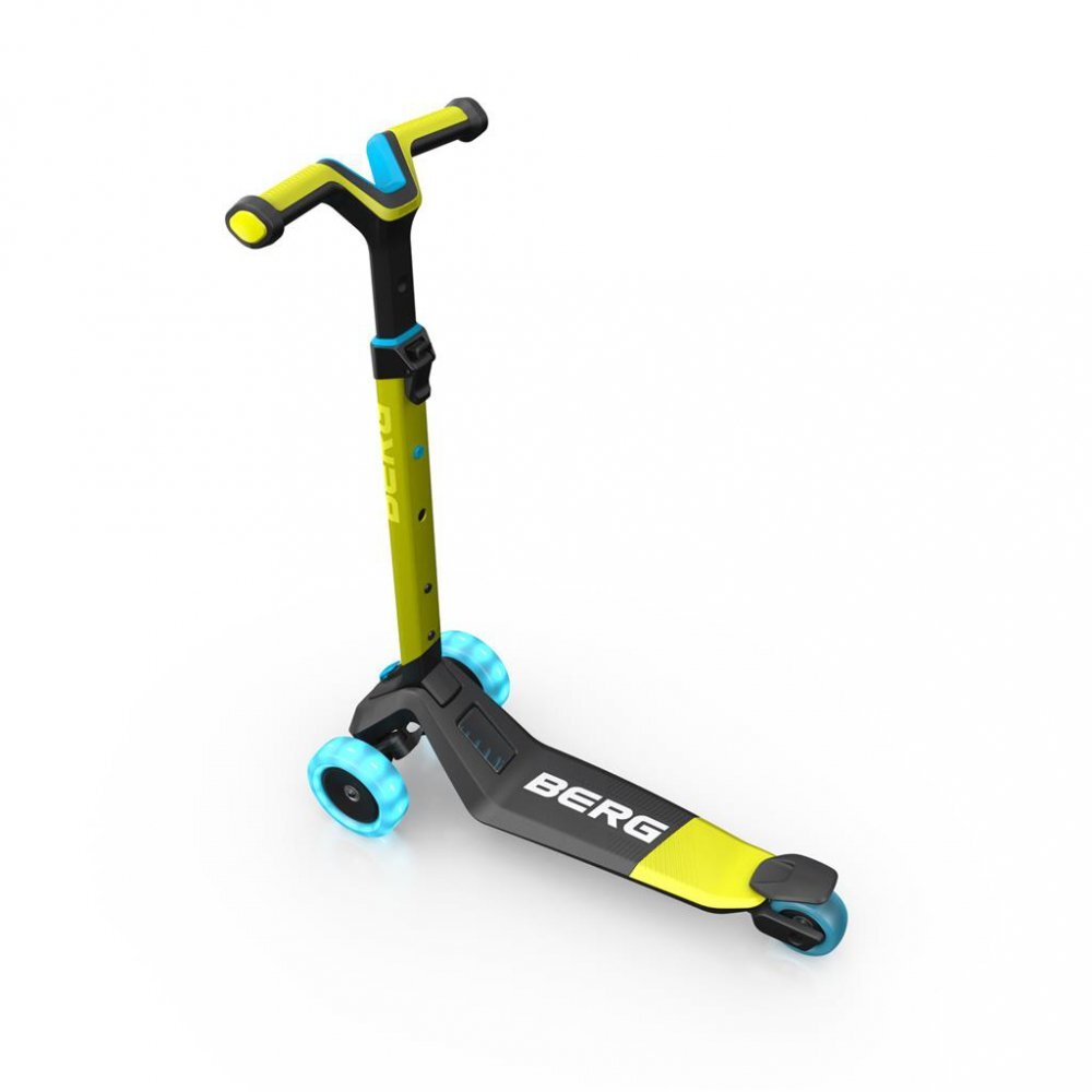 BERG TOYS Trotineta pliabila cu lumini Berg Nexo lime ghidon reglabil greutate admisa 50 kg