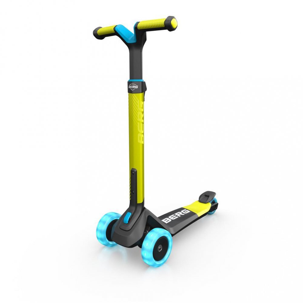 BERG TOYS Trotineta pliabila cu lumini Berg Nexo lime ghidon reglabil greutate admisa 50 kg