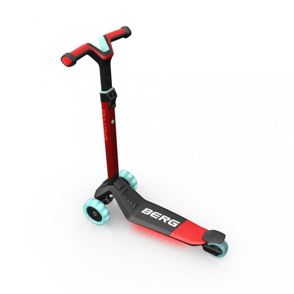 BERG TOYS Trotineta pliabila cu lumini LED Berg Nexo rosie ghidon reglabil greutate admisa 50 kg