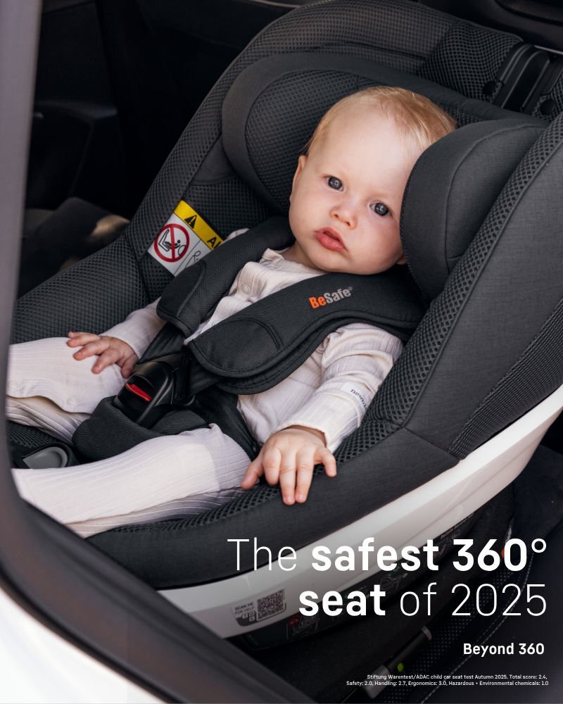 BESAFE Scaun auto pentru copii Beyond Negru SoftBreeze 360 i-size tetiera reglabila testare ADAC