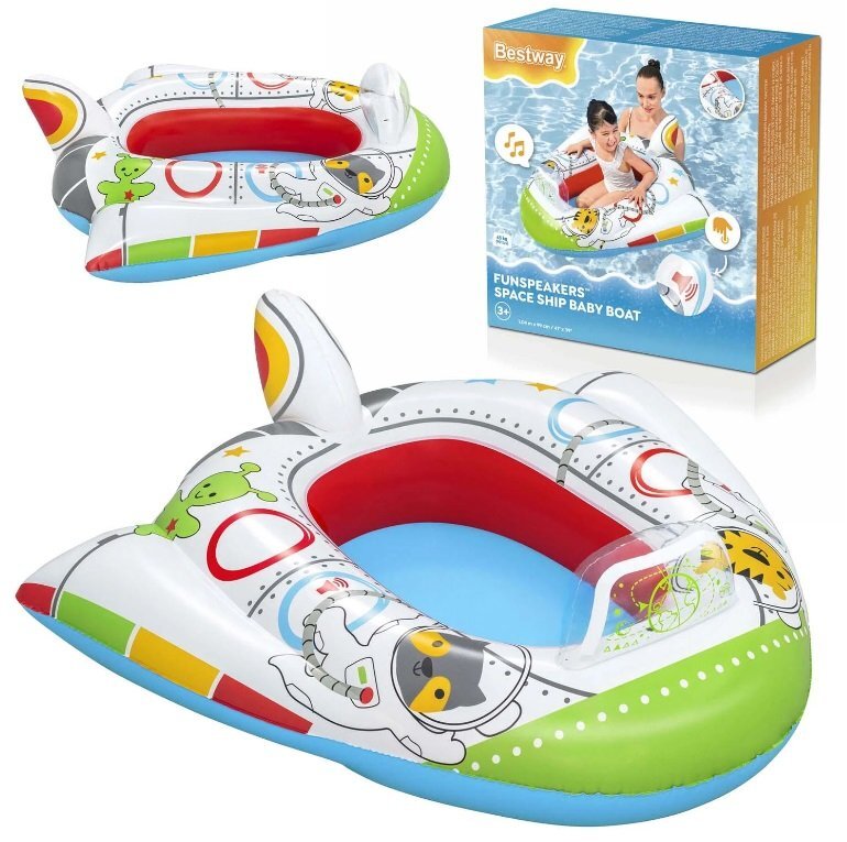 BESTWAY Barca gonflabila pentru copii cu sunete 104 x 99 cm Space Ship