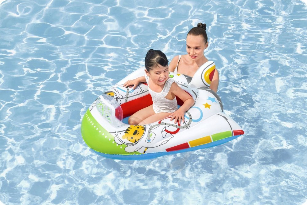 BESTWAY Barca gonflabila pentru copii cu sunete 104 x 99 cm Space Ship