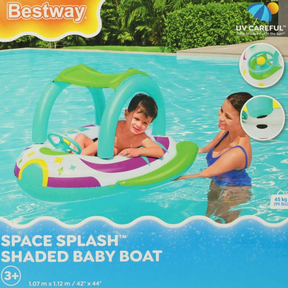 BESTWAY Barca gonflabila pentru copii cu Umbrar si Volan